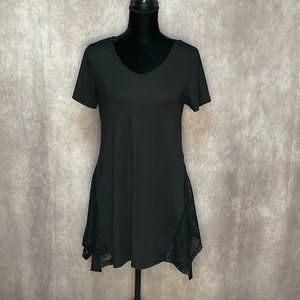 LNIMIKIY Black & Lace Tunic SHIRT~size medium~ LN!
